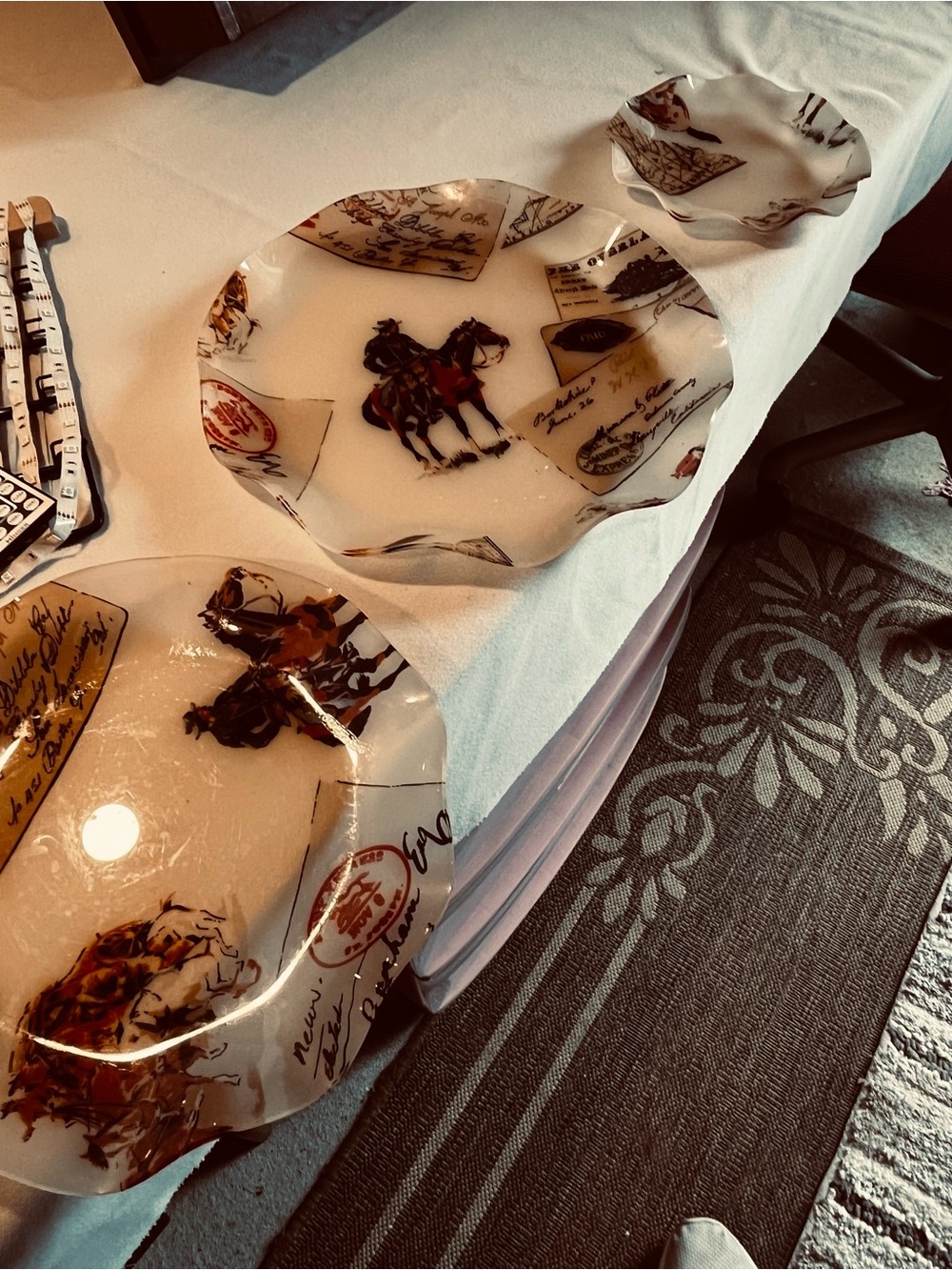 3-Piece Western Cowboy Serving Platter & Bowl Set – Pony Express Ranch Décor